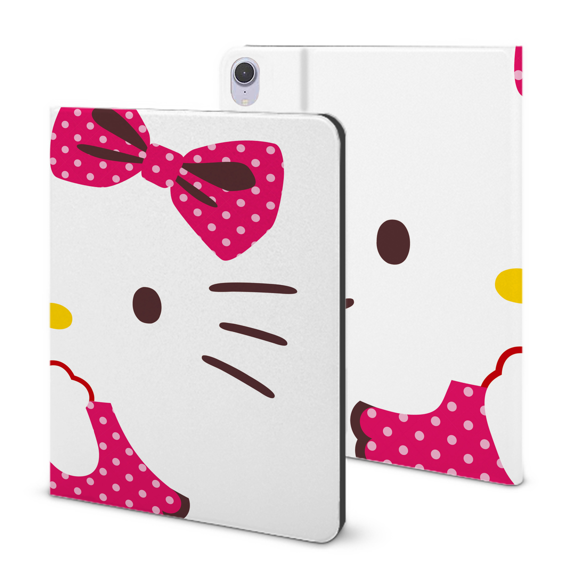 （画像用） Hello Kitty ハローキティ IPad ケース ブック型 PUレザー TPU 耐衝撃 軽量 薄型 ペン収納なし 全面保護 IPad 各モデル対応
